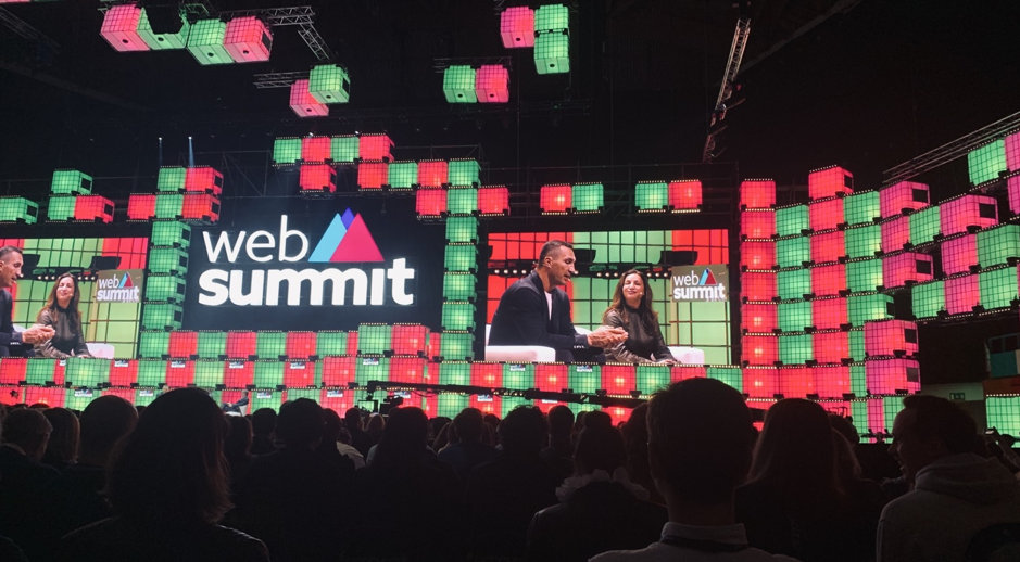 Wladimir Kltschko and Kristen Dumont on stage at Web Summit 2019